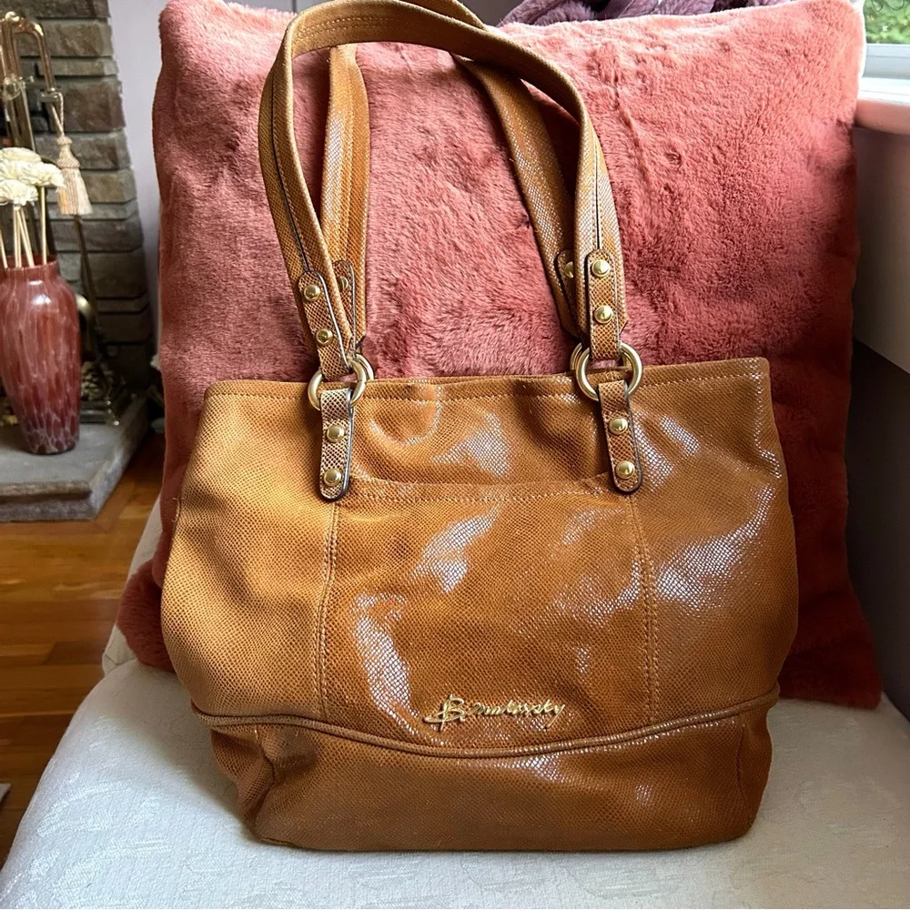 B.Makowsky Carmel Leather Tote Shoulder Bag